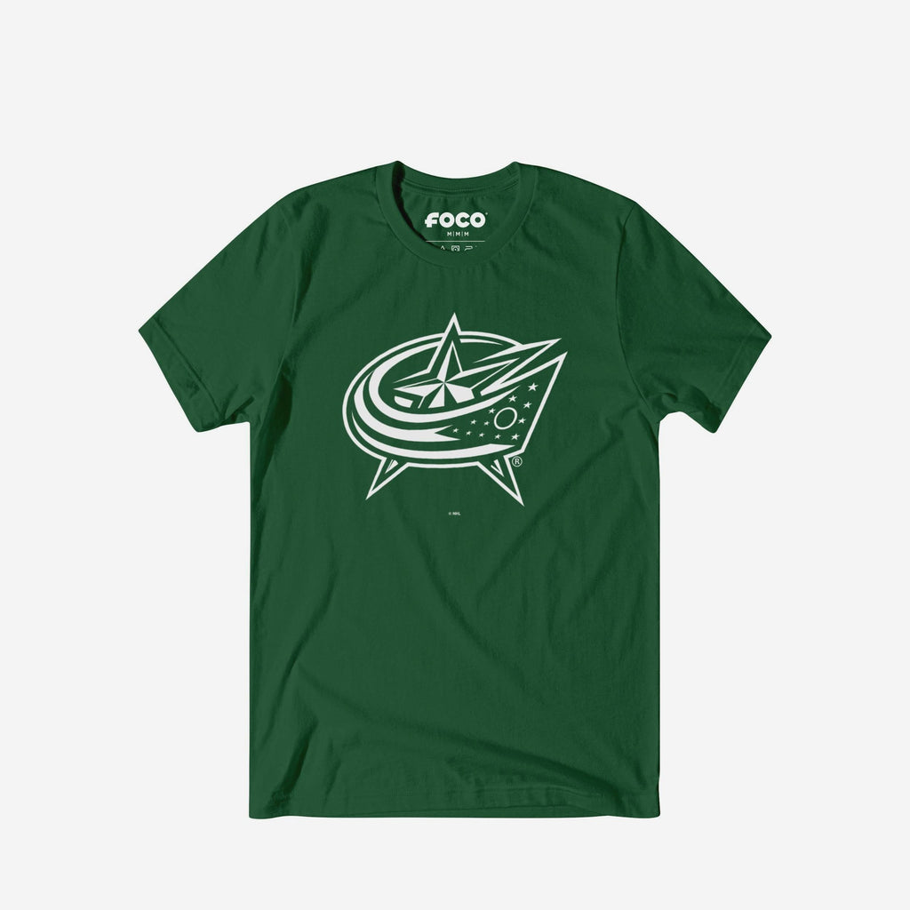 Columbus Blue Jackets White Logo T-Shirt FOCO S - FOCO.com
