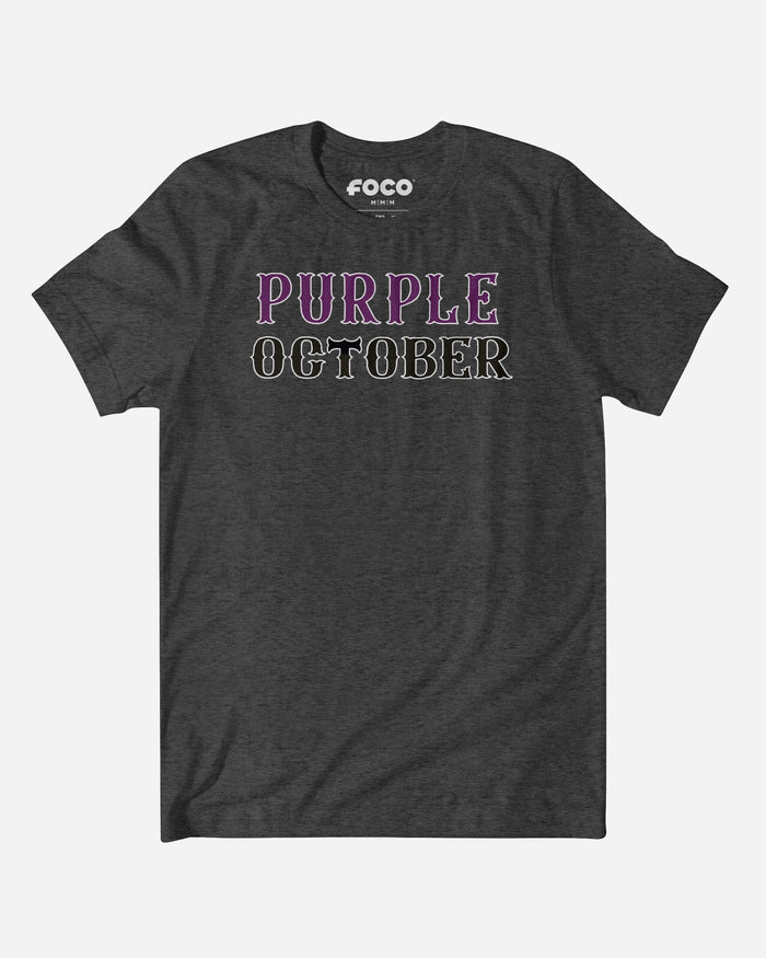 New York Purple October T-Shirt FOCO Dark Grey Heather S - FOCO.com