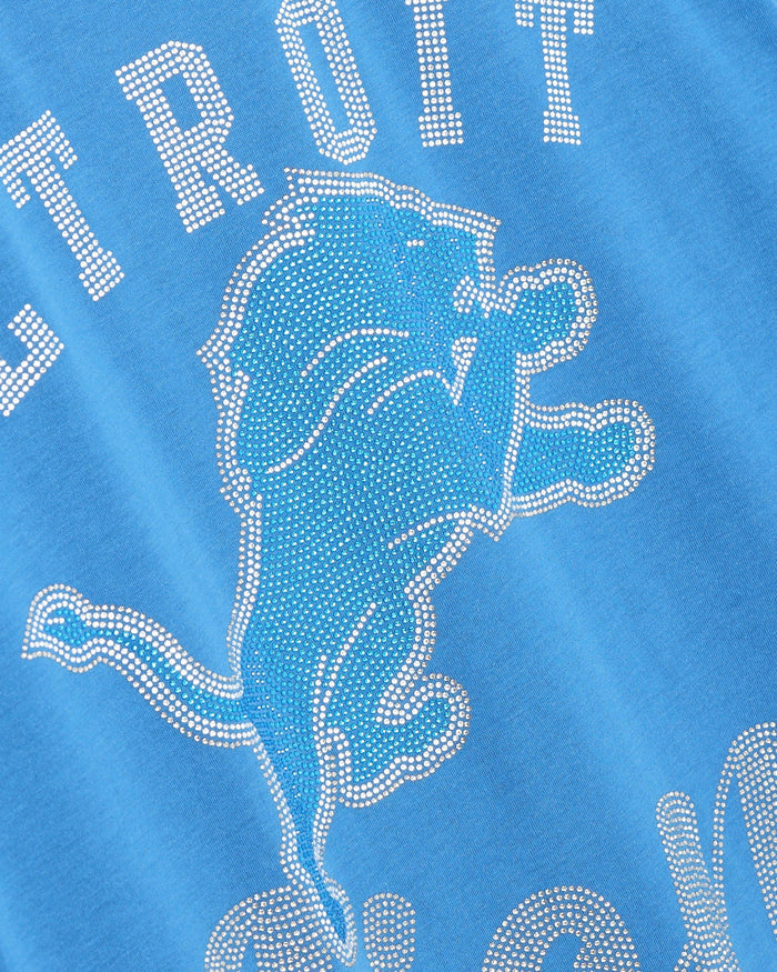 Detroit Lions Womens Rhinestone Logo Oversized T-Shirt FOCO S - FOCO.com