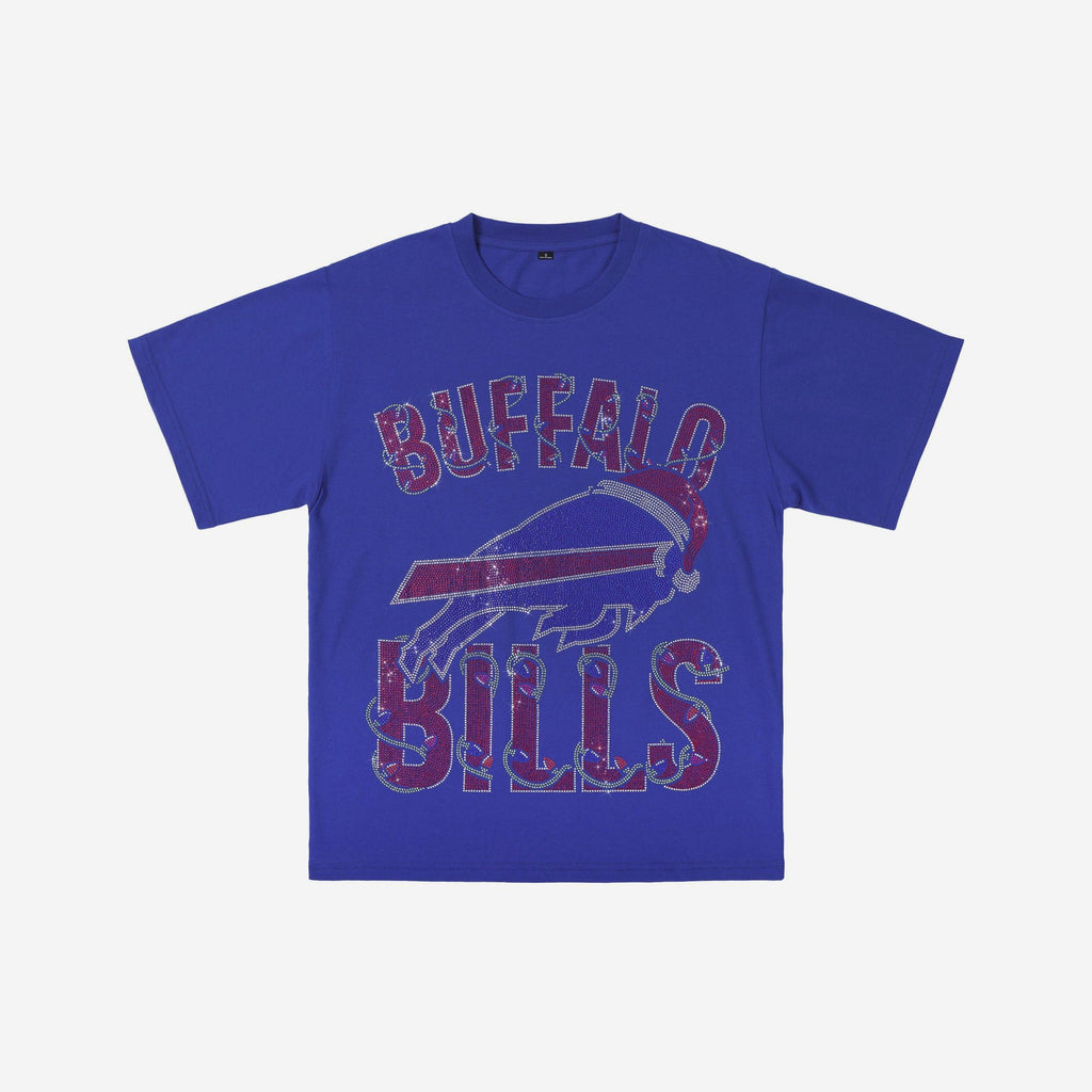 Buffalo Bills Womens Rhinestone Logo Oversized Holiday T-Shirt FOCO S - FOCO.com