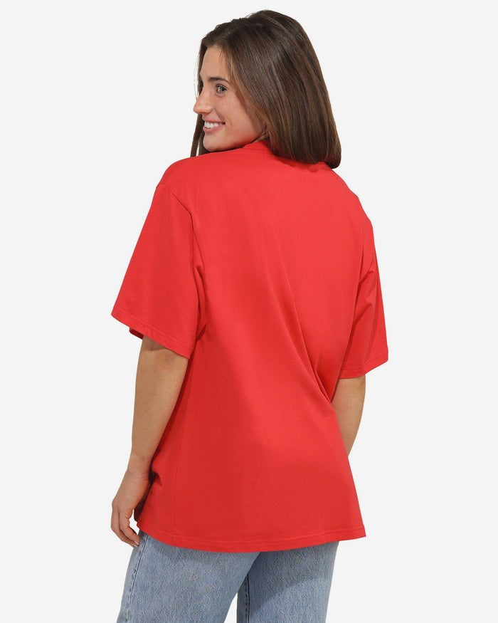 Kansas City Chiefs Womens Rhinestone Logo Oversized Holiday T-Shirt FOCO S - FOCO.com