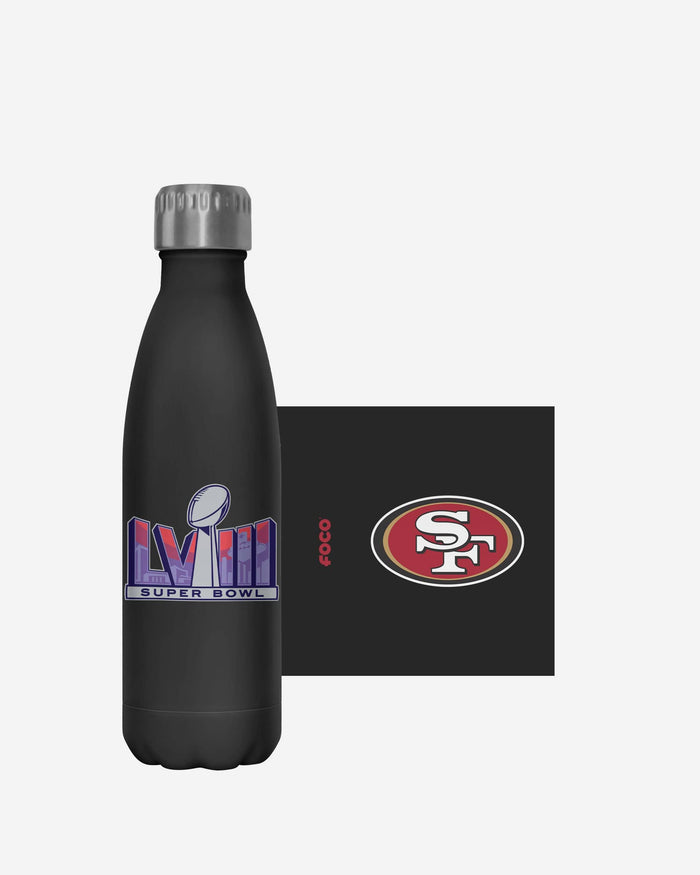 San Francisco 49ers Super Bowl LVIII Black 17 oz Stainless Steel Bottle FOCO - FOCO.com