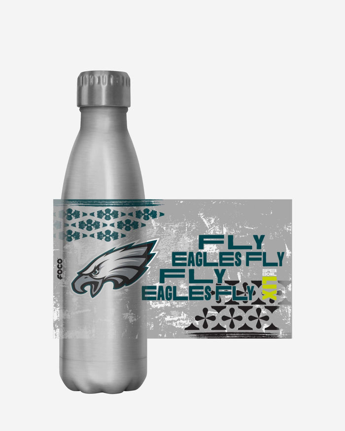 Philadelphia Eagles Super Bowl LIX Fly Eagles Fly Silver 17 oz Stainless Steel Bottle FOCO - FOCO.com