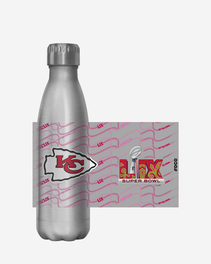 Kansas City Chiefs Super Bowl LIX Bound Silver 17 oz Stainless Steel Bottle FOCO - FOCO.com