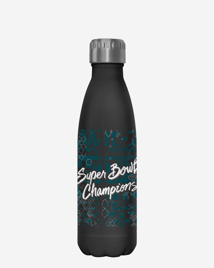 Philadelphia Eagles Super Bowl LIX Champions Stencil Black 17 oz Stainless Steel Bottle FOCO - FOCO.com