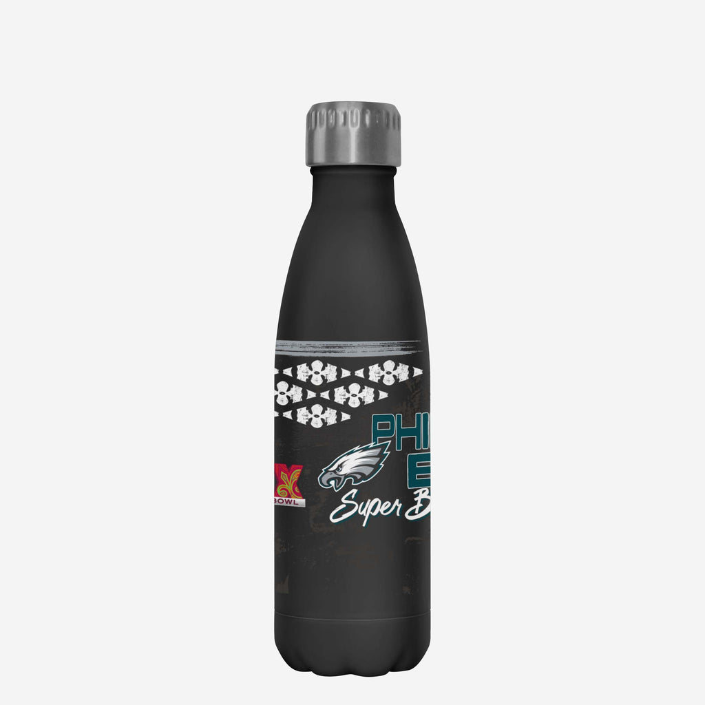 Philadelphia Eagles Super Bowl LIX Champions Stencil Black Diamond 17 oz Stainless Steel Bottle FOCO - FOCO.com