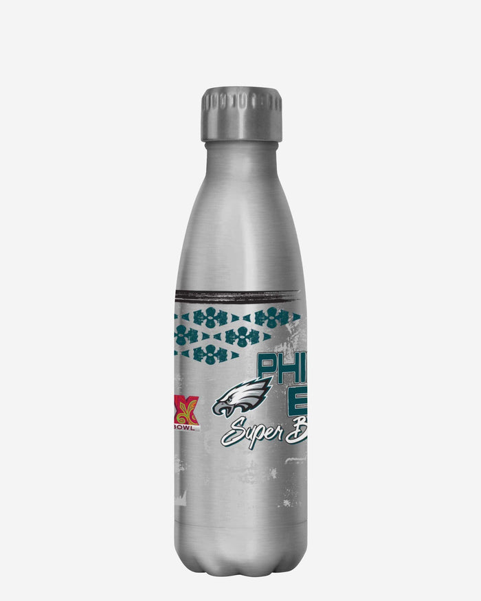 Philadelphia Eagles Super Bowl LIX Champions Stencil Silver Diamond 17 oz Stainless Steel Bottle FOCO - FOCO.com