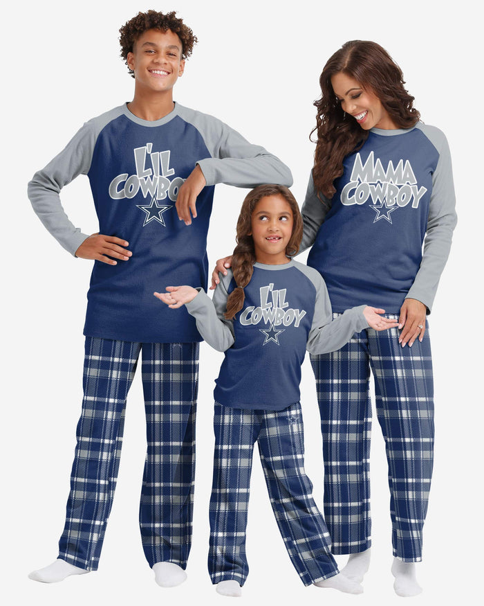 Dallas Cowboys Youth Plaid Family Holiday Pajamas FOCO - FOCO.com