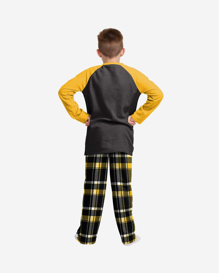 Pittsburgh Steelers Youth Plaid Family Holiday Pajamas FOCO - FOCO.com