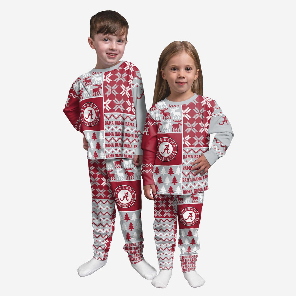 Alabama Crimson Tide Toddler Busy Block Family Holiday Pajamas FOCO 2T - FOCO.com