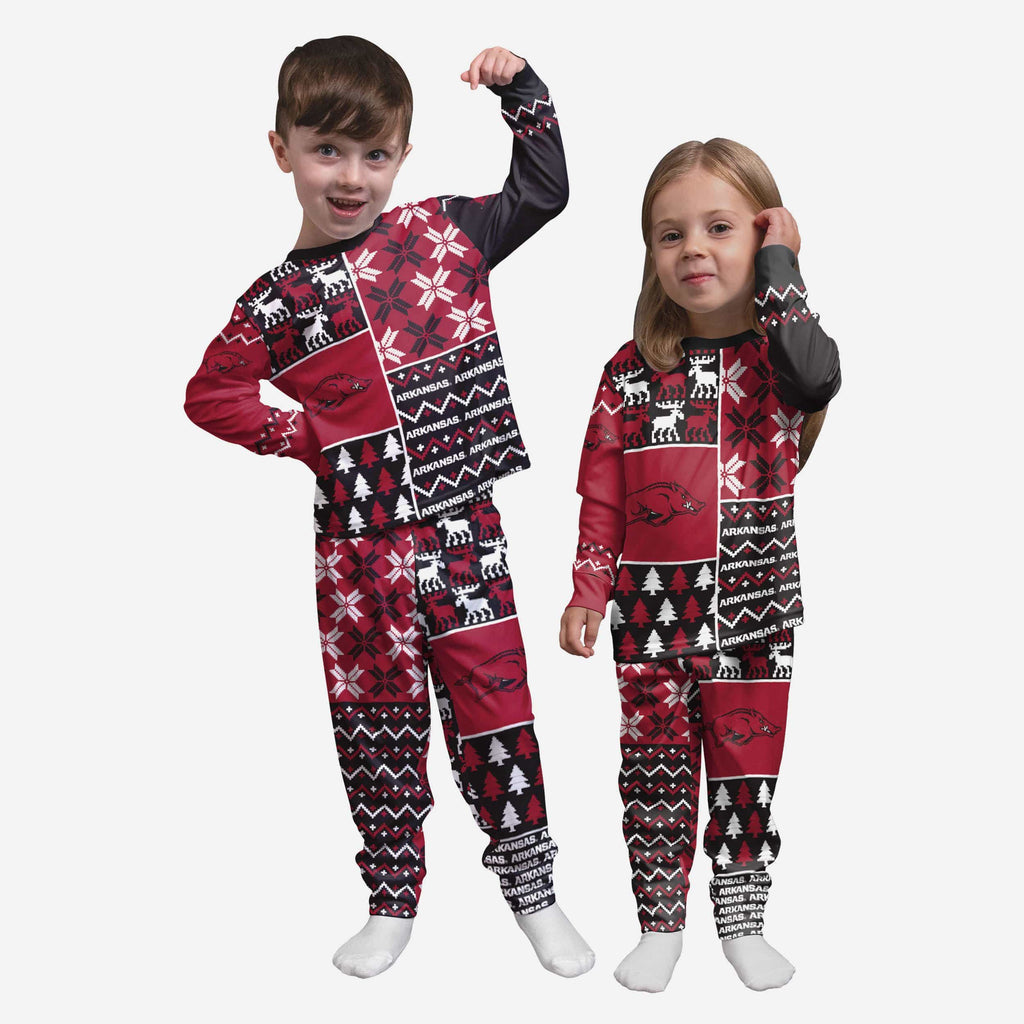 Arkansas Razorbacks Toddler Busy Block Family Holiday Pajamas FOCO 2T - FOCO.com