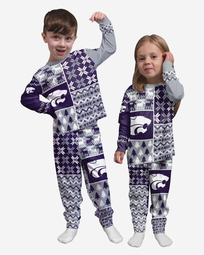 Kansas State Wildcats Toddler Busy Block Family Holiday Pajamas FOCO 2T - FOCO.com