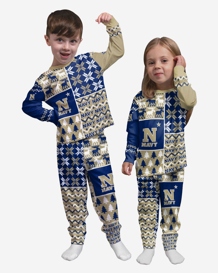 Navy Midshipmen Toddler Busy Block Family Holiday Pajamas FOCO 2T - FOCO.com