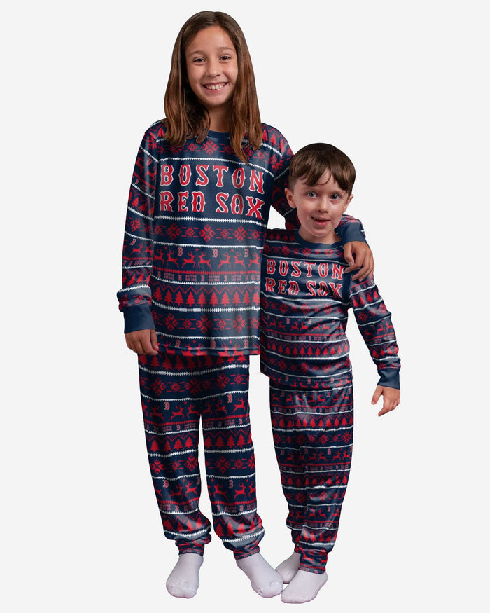 Boston Red Sox Youth Family Holiday Pajamas FOCO - FOCO.com