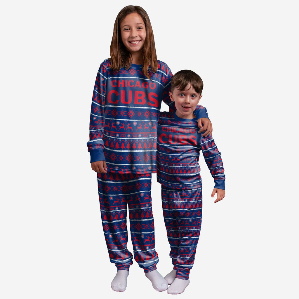 Chicago Cubs Youth Family Holiday Pajamas FOCO - FOCO.com