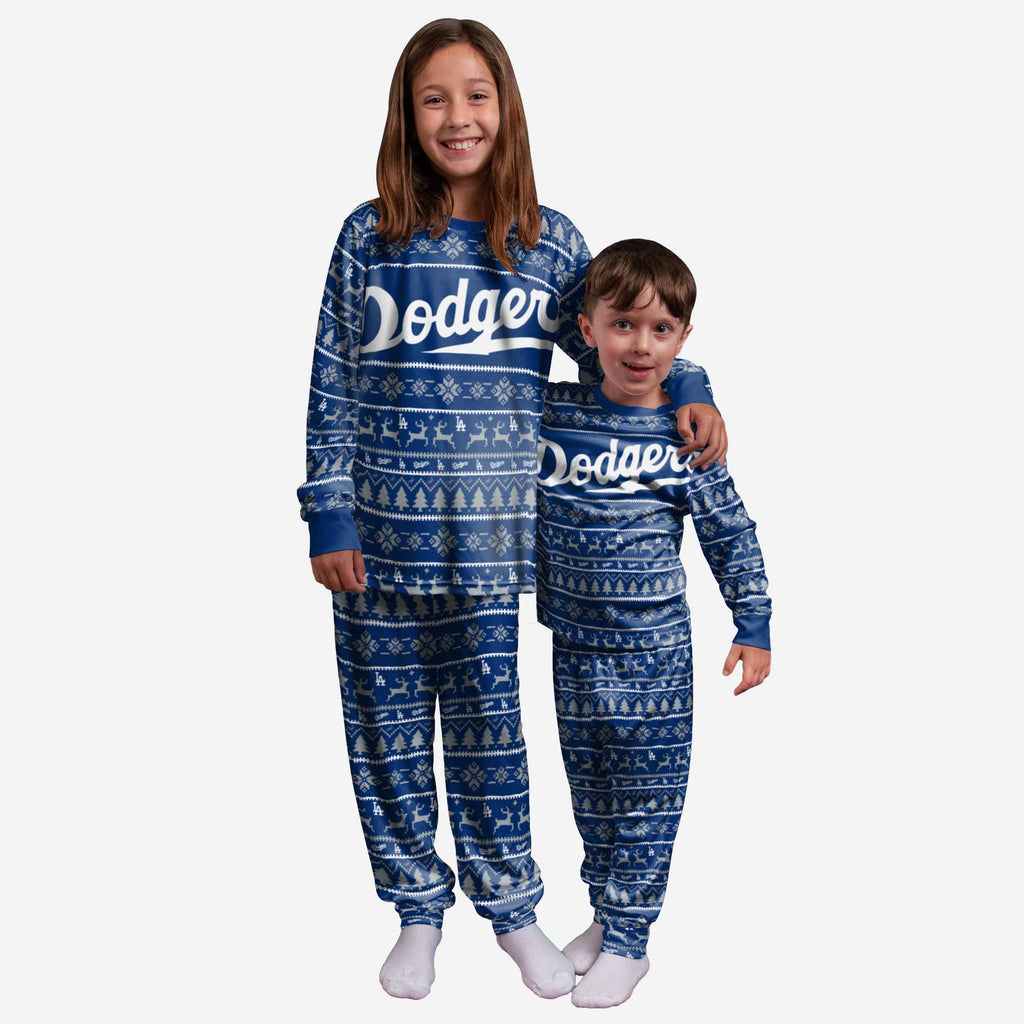 Los Angeles Dodgers Youth Family Holiday Pajamas FOCO - FOCO.com