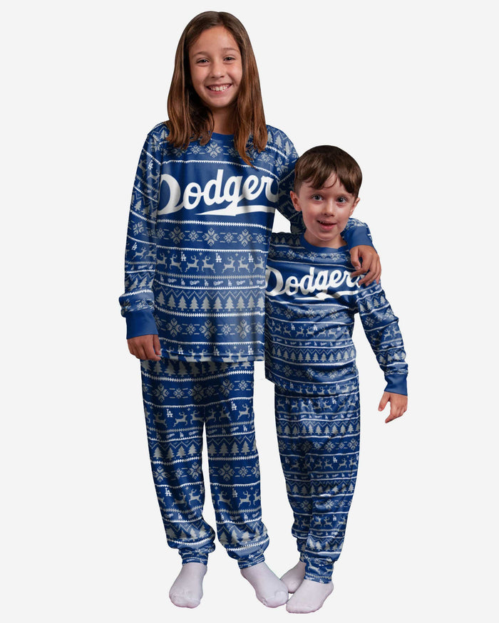 Los Angeles Dodgers Youth Family Holiday Pajamas FOCO - FOCO.com