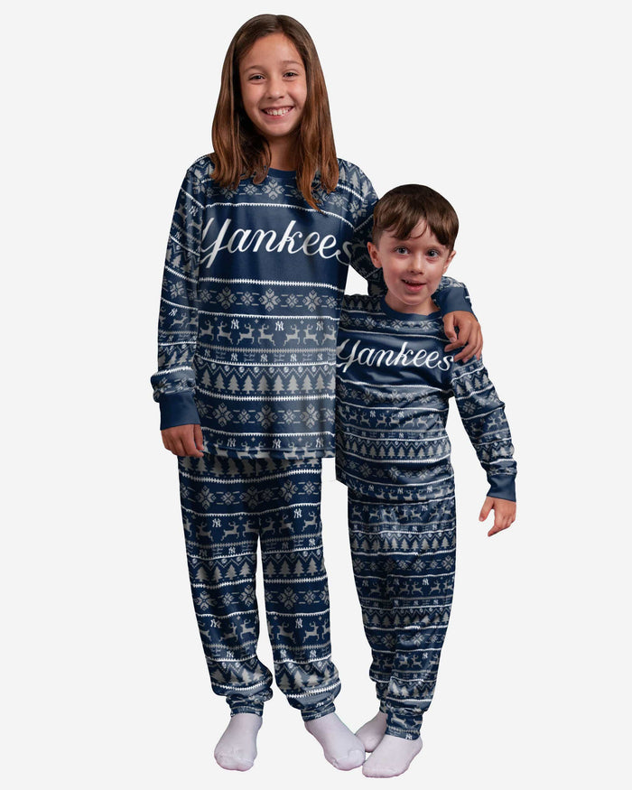 New York Yankees Youth Family Holiday Pajamas FOCO - FOCO.com