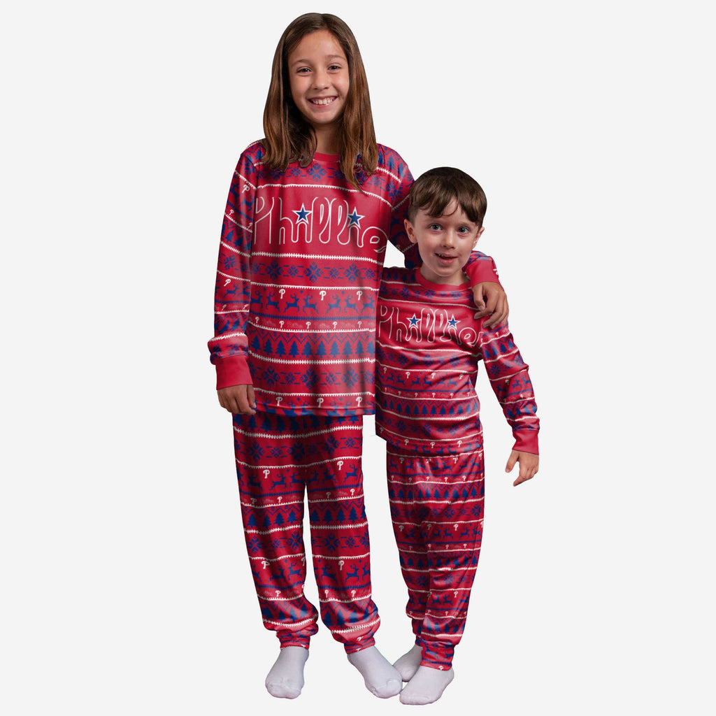 Philadelphia Phillies Youth Family Holiday Pajamas FOCO - FOCO.com