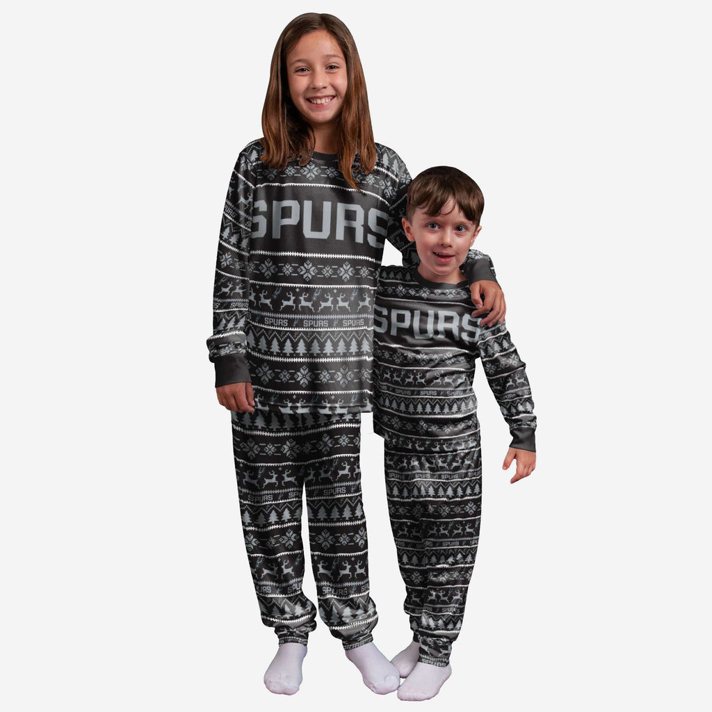 San Antonio Spurs Youth Family Holiday Pajamas FOCO 8 (S) - FOCO.com