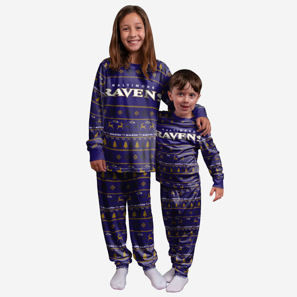 Baltimore Ravens Youth Family Holiday Pajamas FOCO 4 - FOCO.com