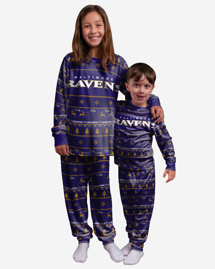 Baltimore Ravens Youth Family Holiday Pajamas FOCO 4 - FOCO.com