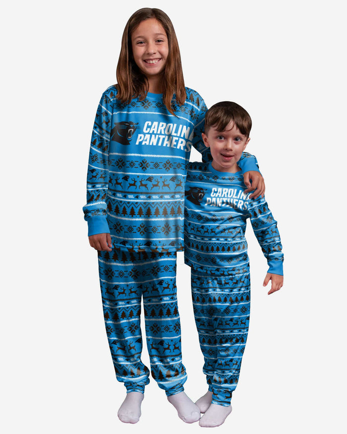 Carolina Panthers Youth Family Holiday Pajamas FOCO 4 - FOCO.com