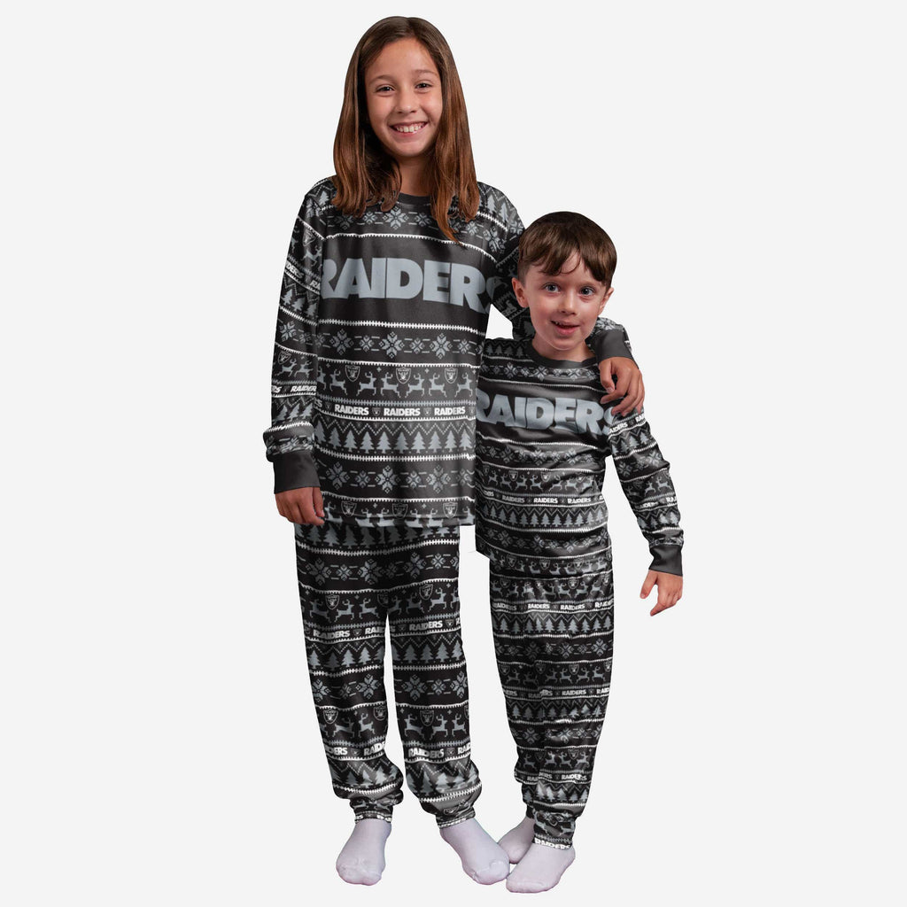 Las Vegas Raiders Youth Family Holiday Pajamas FOCO 4 - FOCO.com