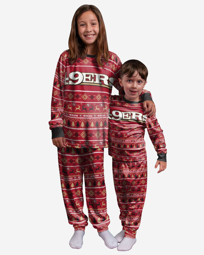 San Francisco 49ers Youth Family Holiday Pajamas FOCO 4 - FOCO.com