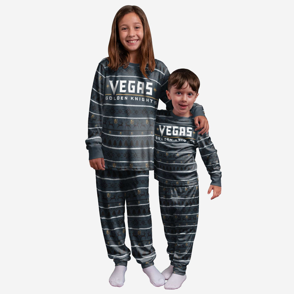Vegas Golden Knights Youth Family Holiday Pajamas FOCO - FOCO.com
