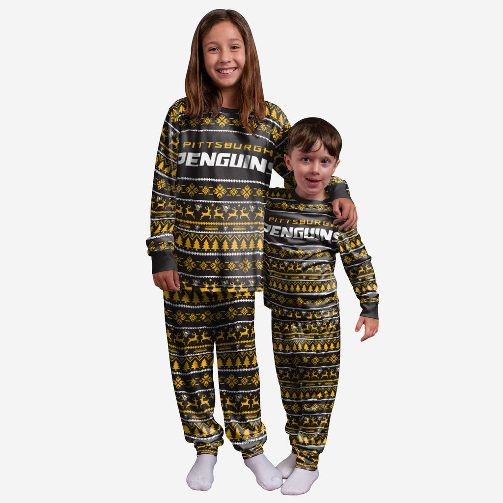 Pittsburgh Penguins Youth Family Holiday Pajamas FOCO - FOCO.com