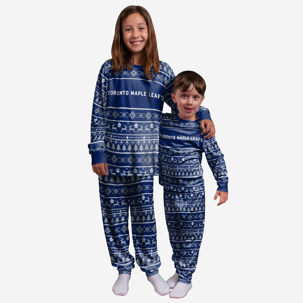 Toronto Maple Leafs Youth Family Holiday Pajamas FOCO - FOCO.com