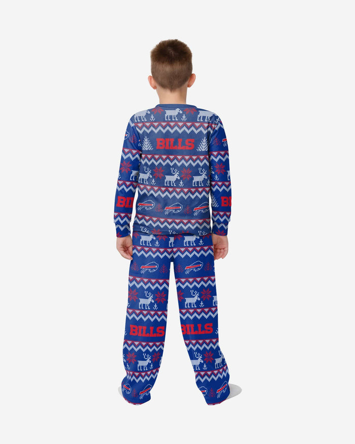 Buffalo Bills Youth Ugly Pattern Family Holiday Pajamas FOCO - FOCO.com