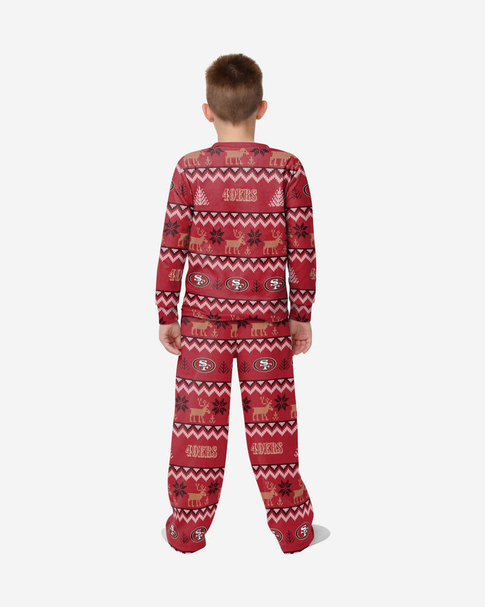 San Francisco 49ers Youth Ugly Pattern Family Holiday Pajamas FOCO - FOCO.com