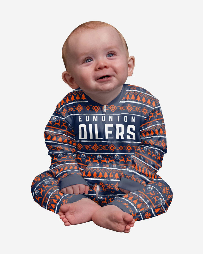 Edmonton Oilers Infant Family Holiday Pajamas FOCO 12 mo - FOCO.com