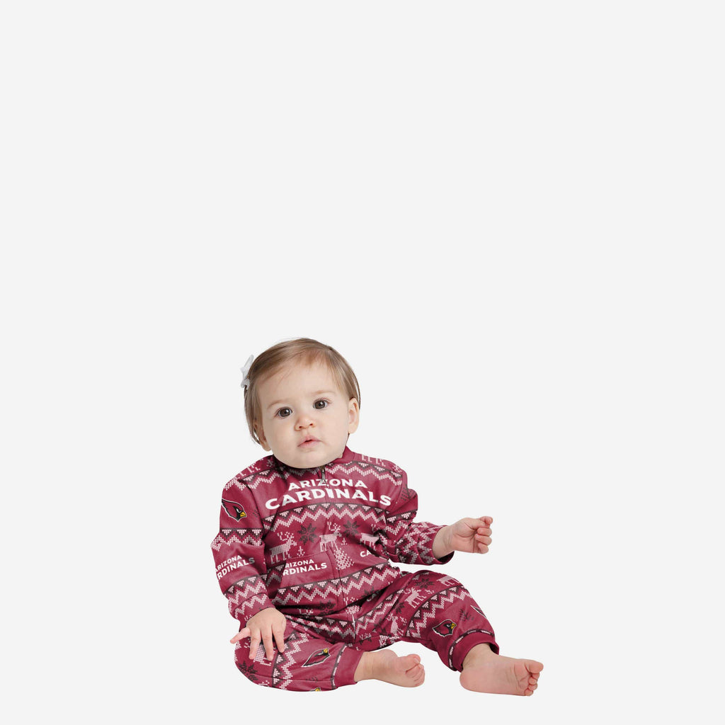 Arizona Cardinals Infant Ugly Pattern Family Holiday Pajamas FOCO 12 mo - FOCO.com