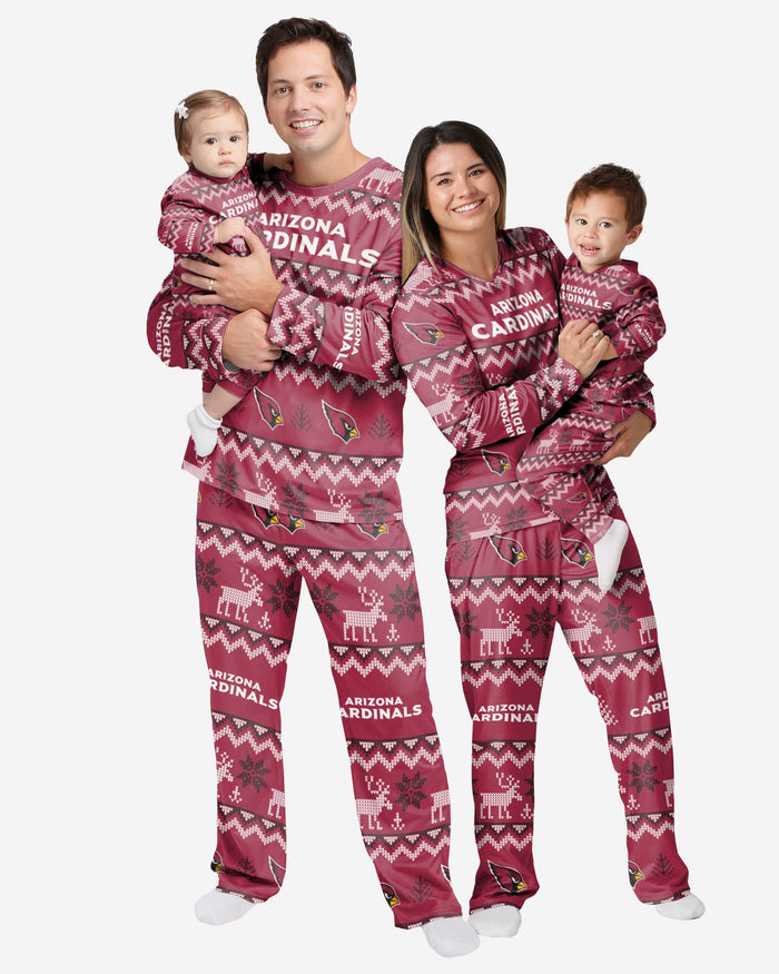 Arizona Cardinals Infant Ugly Pattern Family Holiday Pajamas FOCO - FOCO.com