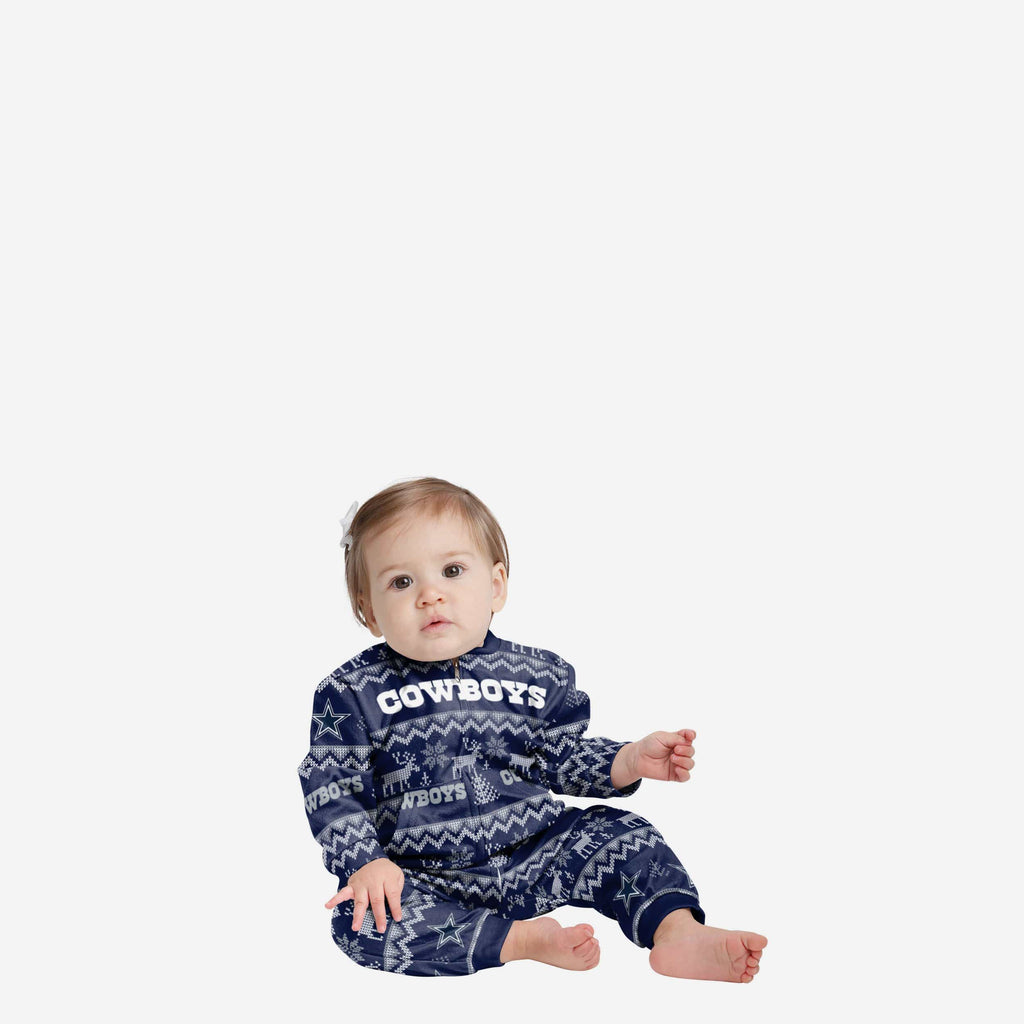 Dallas Cowboys Infant Ugly Pattern Family Holiday Pajamas FOCO 12 mo - FOCO.com