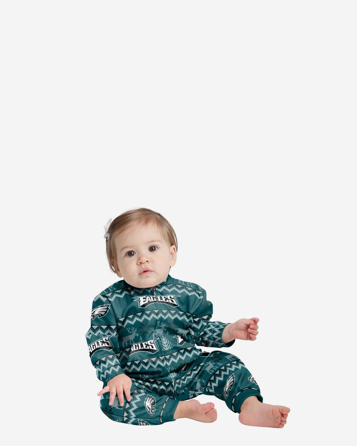 Philadelphia Eagles Infant Ugly Pattern Family Holiday Pajamas FOCO 12 mo - FOCO.com