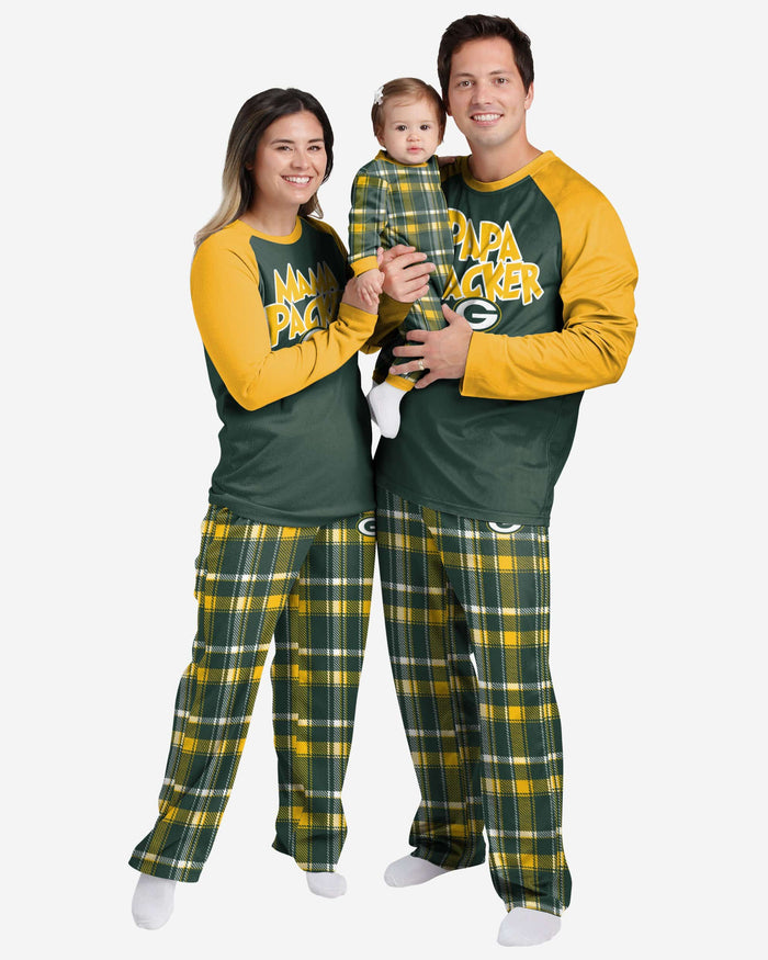 Green Bay Packers Infant Plaid Family Holiday Pajamas FOCO - FOCO.com