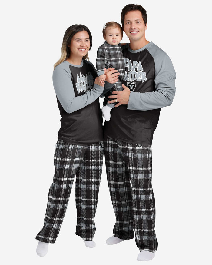 Las Vegas Raiders Infant Plaid Family Holiday Pajamas FOCO - FOCO.com