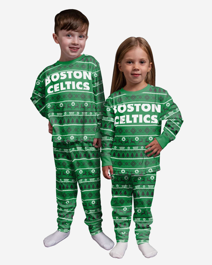 Boston Celtics Toddler Family Holiday Pajamas FOCO 2T - FOCO.com