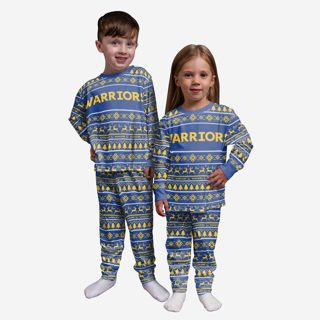 Golden State Warriors Toddler Family Holiday Pajamas FOCO 2T - FOCO.com