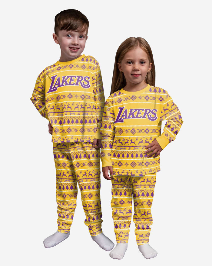 Los Angeles Lakers Toddler Family Holiday Pajamas FOCO 2T - FOCO.com