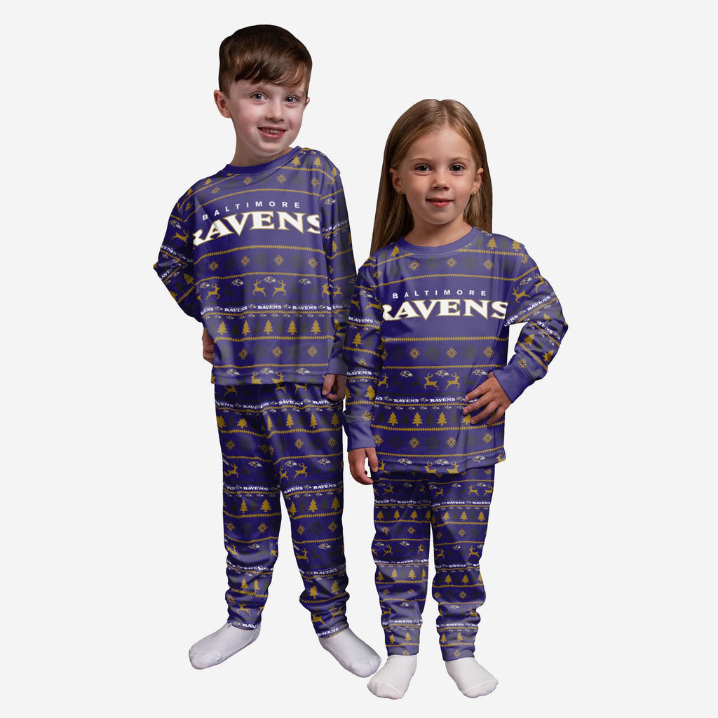 Baltimore Ravens Toddler Family Holiday Pajamas FOCO 2T - FOCO.com