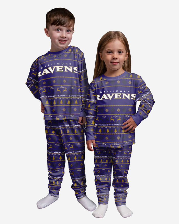 Baltimore Ravens Toddler Family Holiday Pajamas FOCO 2T - FOCO.com