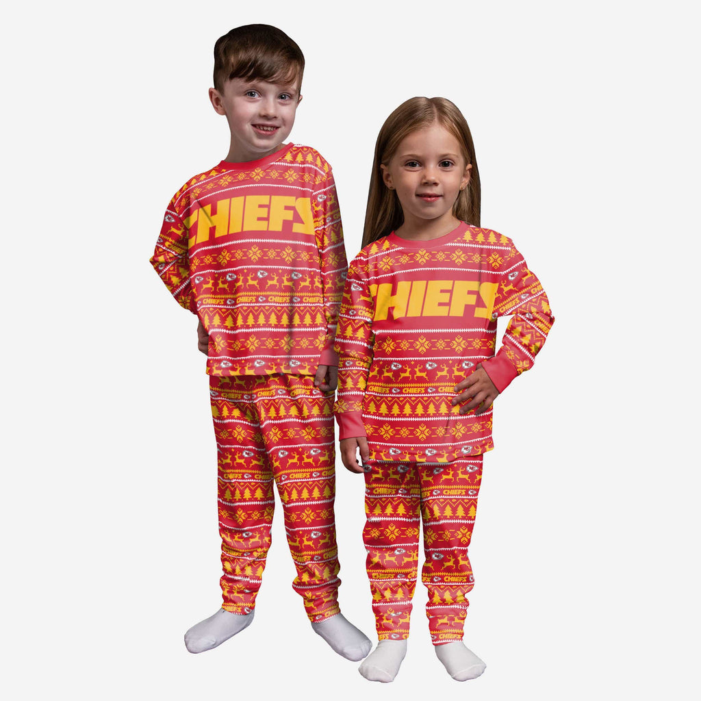 Kansas City Chiefs Toddler Family Holiday Pajamas FOCO 2T - FOCO.com