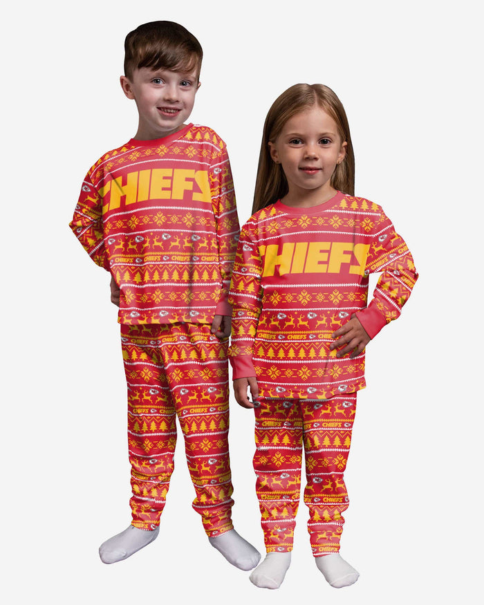 Kansas City Chiefs Toddler Family Holiday Pajamas FOCO 2T - FOCO.com