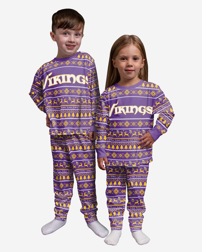 Minnesota Vikings Toddler Family Holiday Pajamas FOCO 2T - FOCO.com