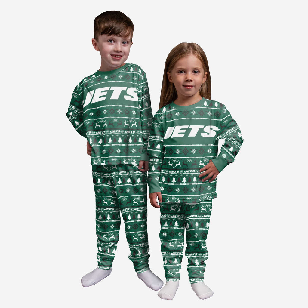 New York Jets Toddler Family Holiday Pajamas FOCO 2T - FOCO.com